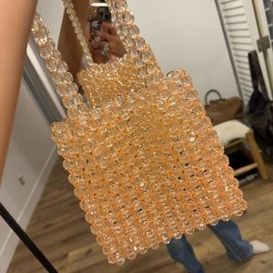 Tangerine beaded shoulder bag
